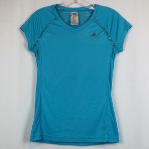 Adidas Women Small Sky Blue Climalite Athletic Short Sleeve Shirt
